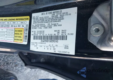 2016 Ford Fusion Se из США, поврежденный, VIN 3FA6P0HD1GR293145